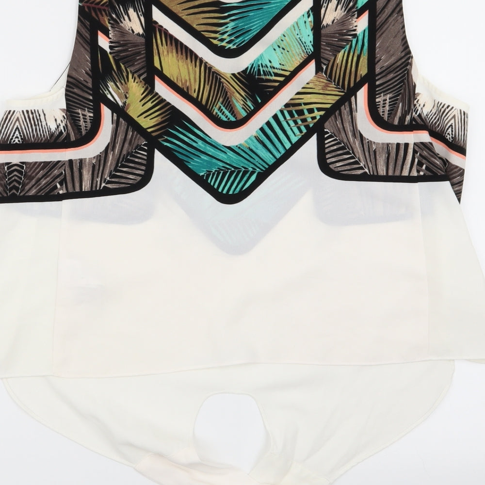 Warehouse Womens Multicoloured Geometric  Basic Blouse Size 16