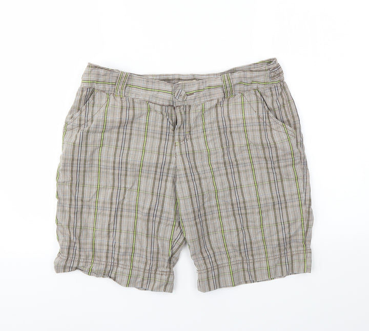 Mossimo Womens Brown Check Cut-Off Shorts Size 32 in