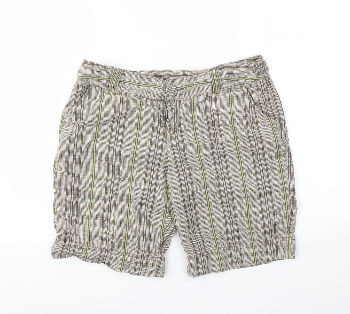 Mossimo Womens Brown Check  Cut-Off Shorts Size 32 in