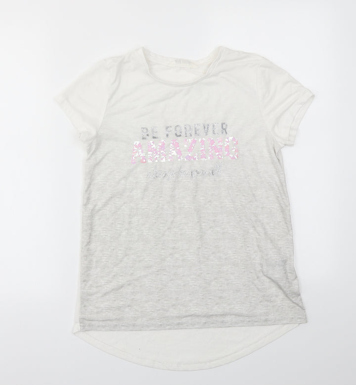 H&M Girls White   Basic T-Shirt Size 13-14 Years