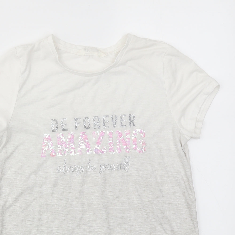 H&M Girls White   Basic T-Shirt Size 13-14 Years