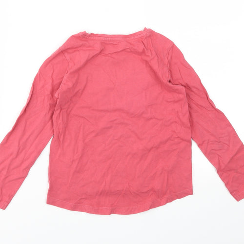 Vertbaudet Girls Pink Animal Print  Basic T-Shirt Size 6 Years