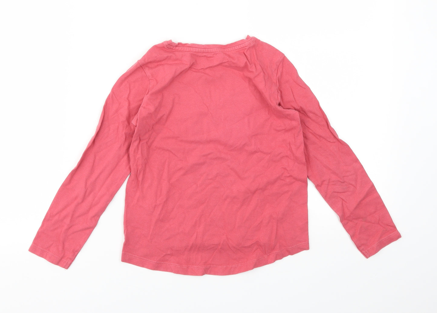 Vertbaudet Girls Pink Animal Print  Basic T-Shirt Size 6 Years