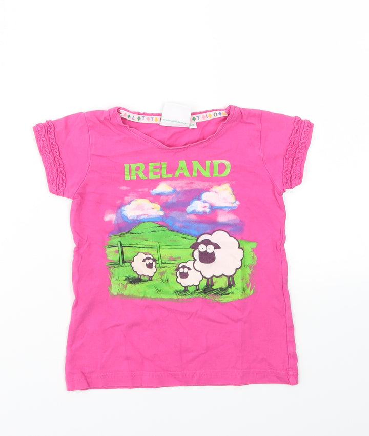Traditional Craft Girls Pink   Basic T-Shirt Size 5-6 Years