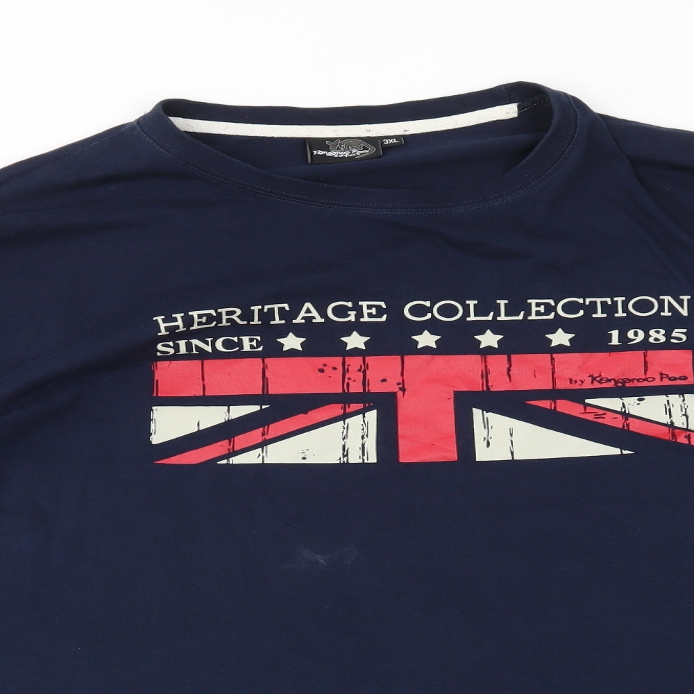 Kangaroo Mens Blue    T-Shirt Size 3XL
