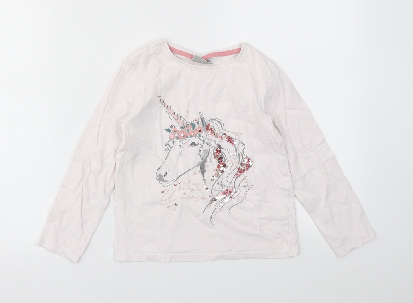 Matalan Girls Pink Animal Print  Basic T-Shirt Size 8 Years