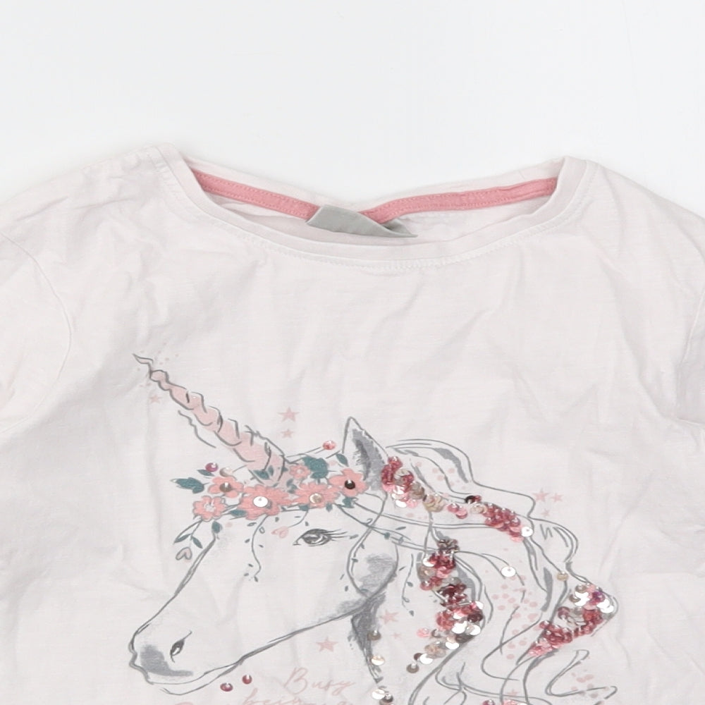Matalan Girls Pink Animal Print  Basic T-Shirt Size 8 Years