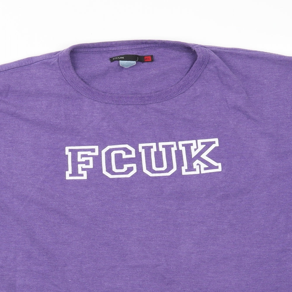 FCUK Mens Purple    T-Shirt Size XL