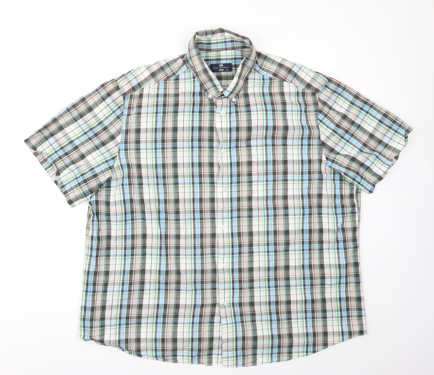 M&S Mens Multicoloured Check   T-Shirt Size 2XL