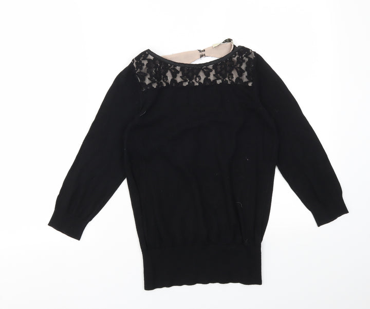 Oasis Womens Black Basic T-Shirt Size S