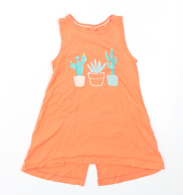 IUPILU Girls Orange Basic T-Shirt Size 2-3 Years