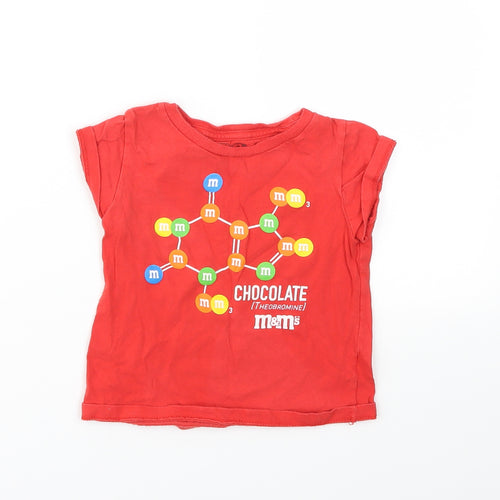 M&M Girls Red   Basic T-Shirt Size 4 Years