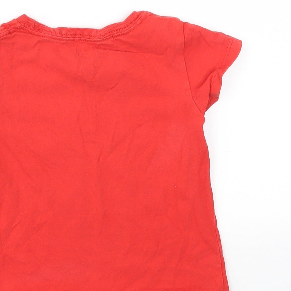 M&M Girls Red   Basic T-Shirt Size 4 Years