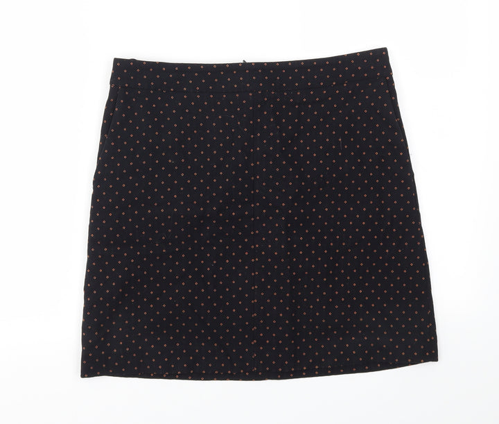 NEXT Womens Black Polka Dot A-Line Skirt Size 8