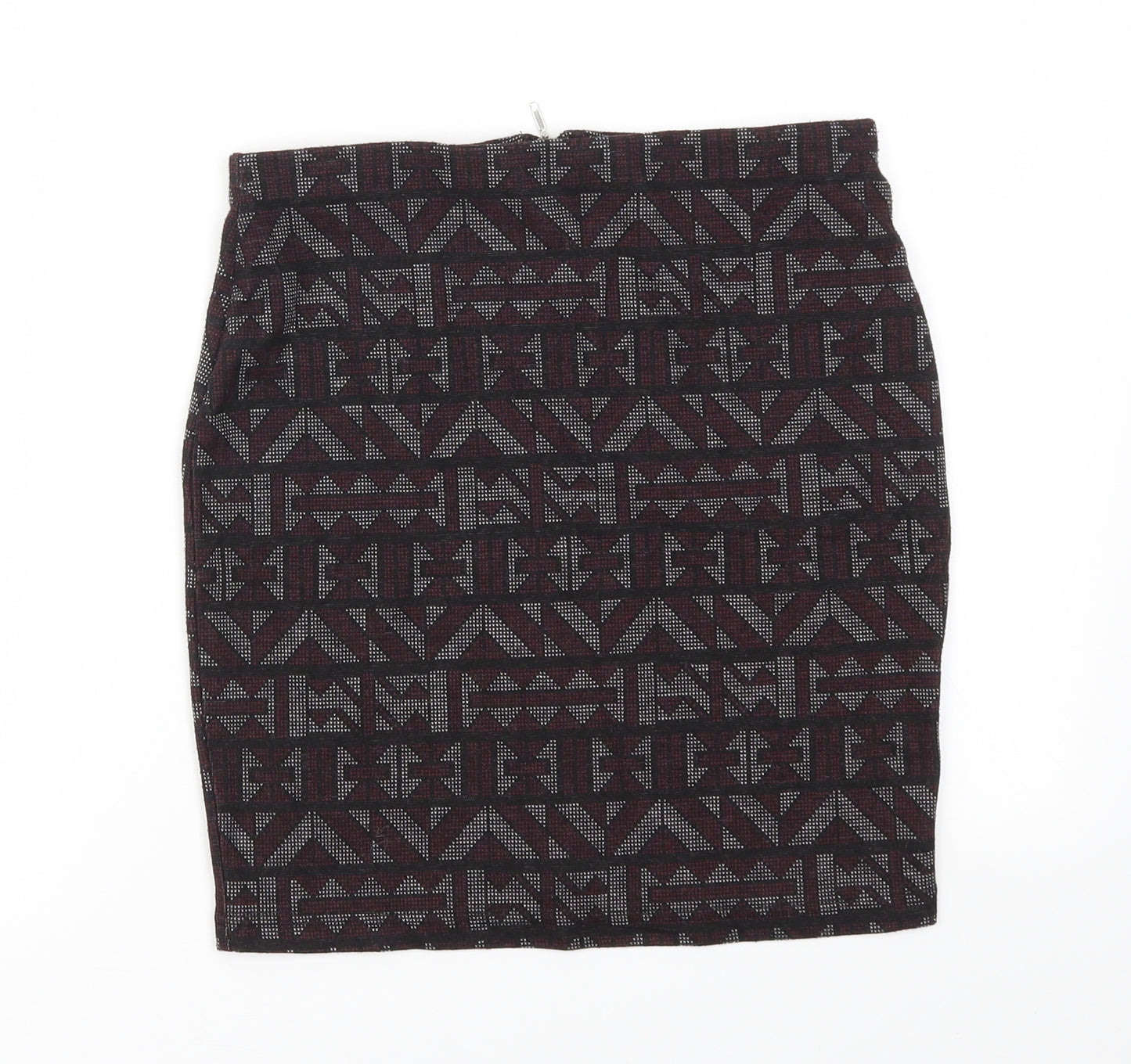 New Look Womens Multicoloured Argyle/Diamond  A-Line Skirt Size 10  - stretch waistband
