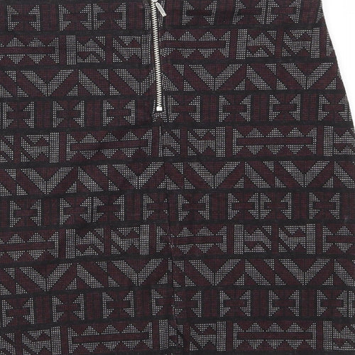 New Look Womens Multicoloured Argyle/Diamond  A-Line Skirt Size 10  - stretch waistband