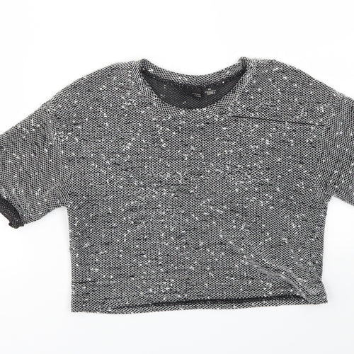 Sparkle & Fade Womens Black   Cropped T-Shirt Size XS