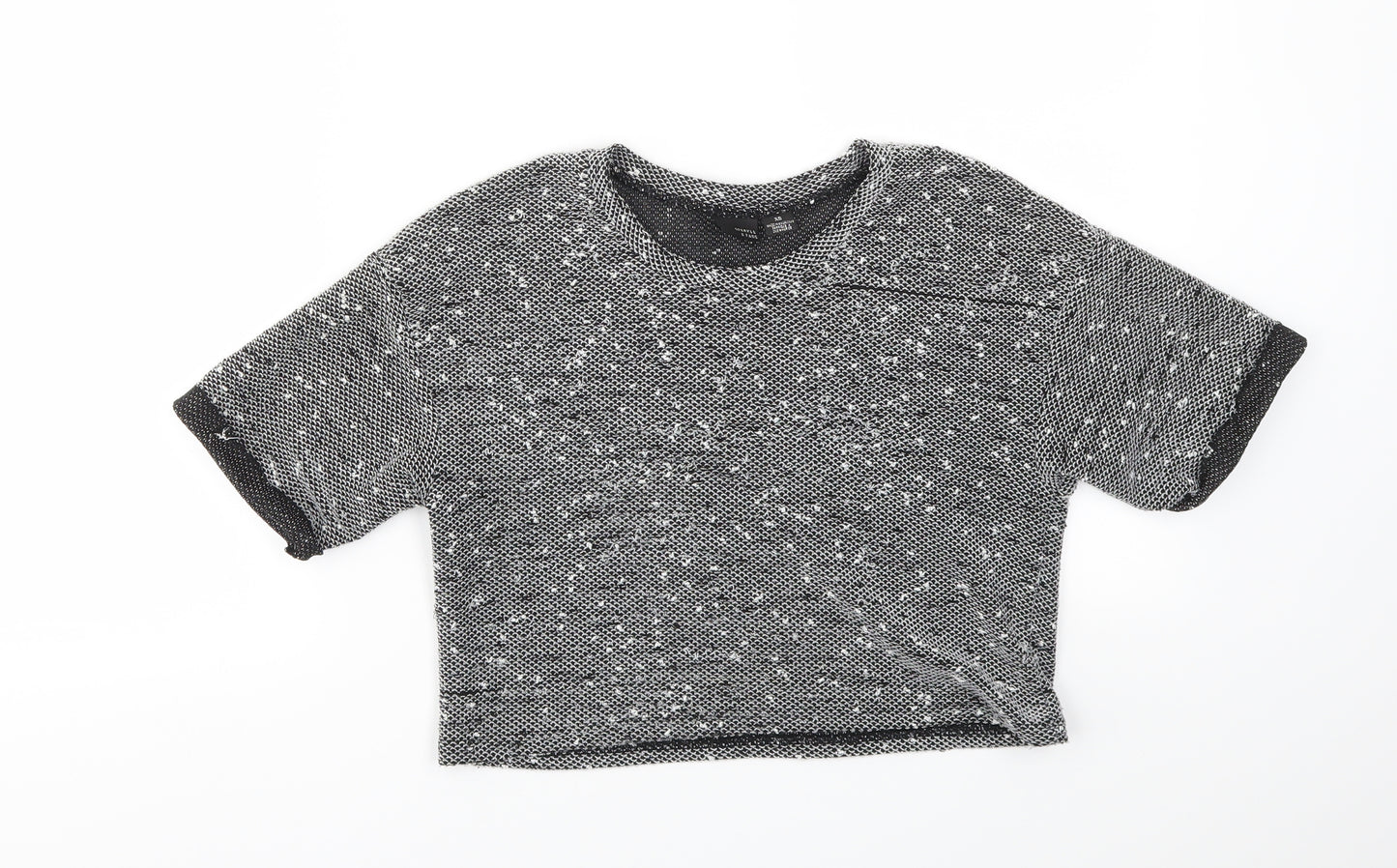 Sparkle & Fade Womens Black   Cropped T-Shirt Size XS