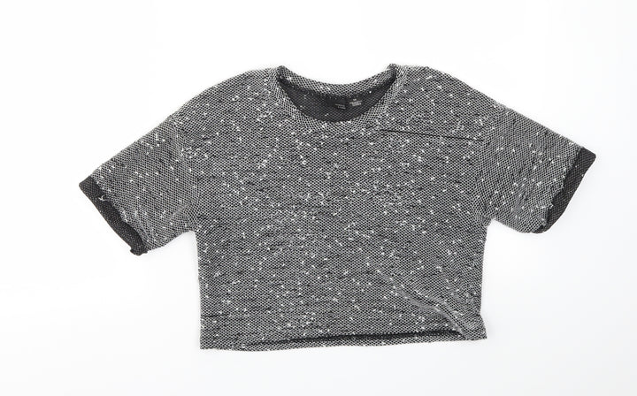 Sparkle & Fade Womens Black   Cropped T-Shirt Size XS