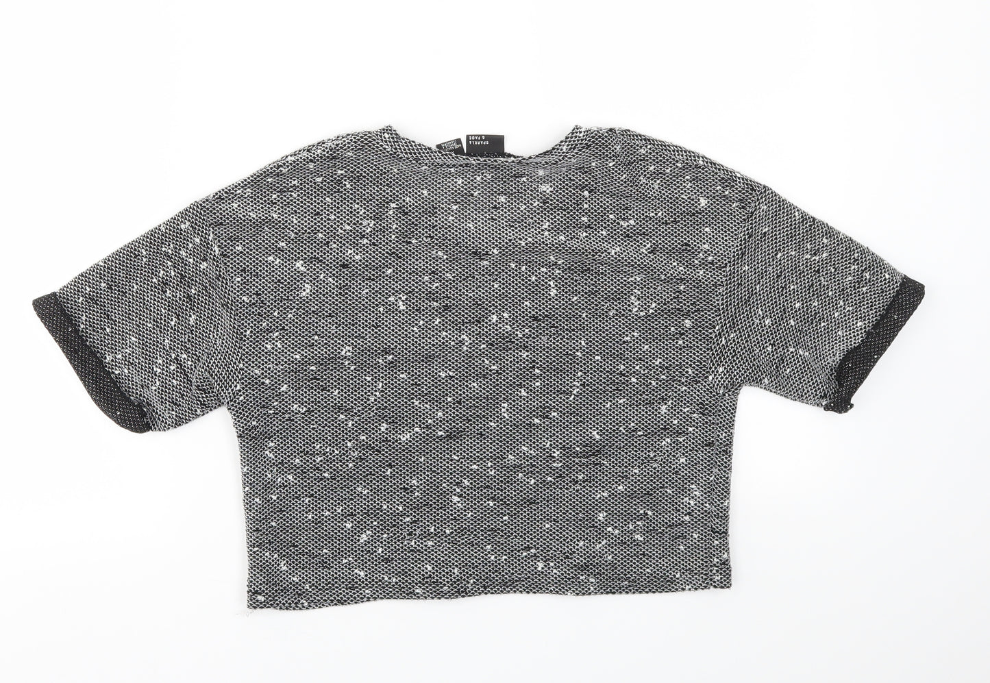 Sparkle & Fade Womens Black   Cropped T-Shirt Size XS