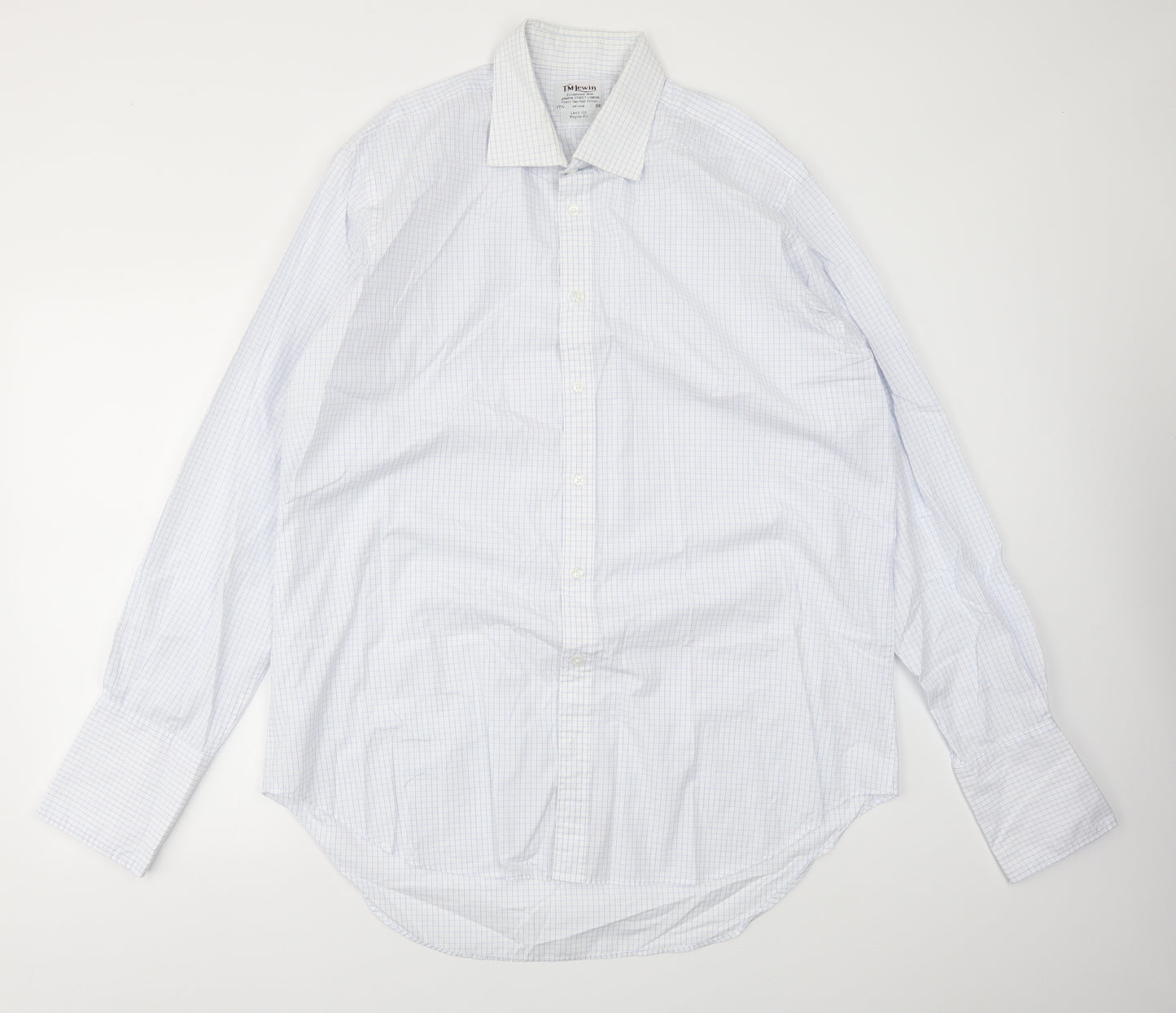 TM LEWIN Mens Blue    Dress Shirt Size 17.5