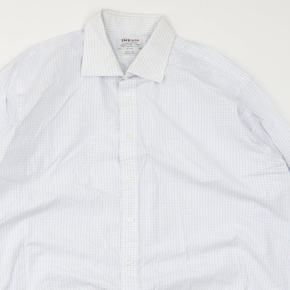 TM LEWIN Mens Blue    Dress Shirt Size 17.5