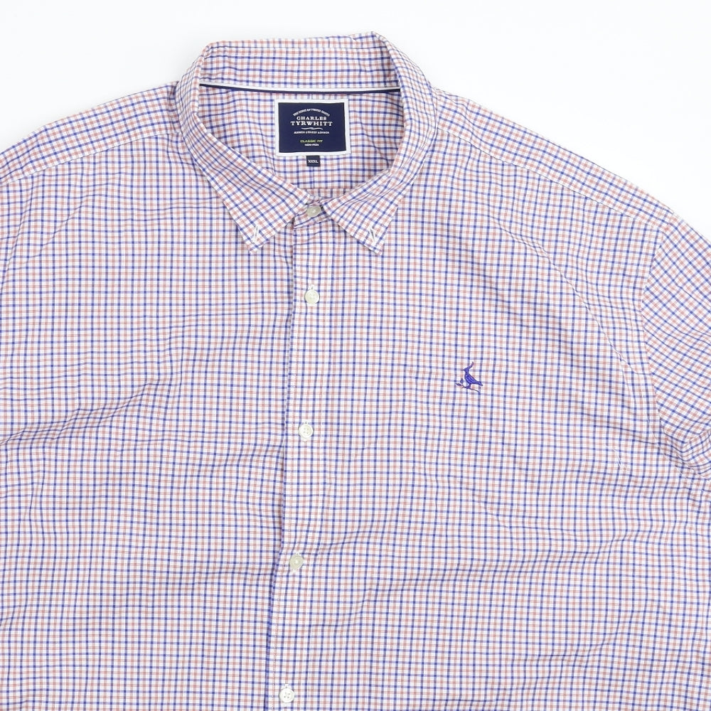 Charles Tyrwhitt Mens Multicoloured Check   Dress Shirt Size 3XL