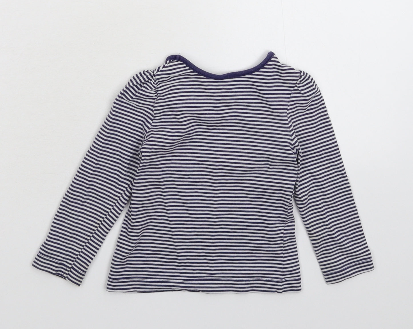 Mini Club Girls Blue Striped  Basic T-Shirt Size 12-18 Months