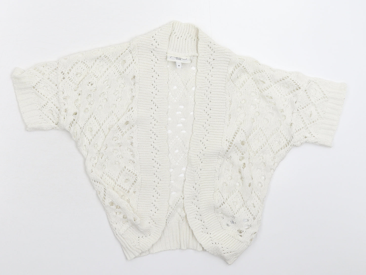 New Look Womens White  Knit Cardigan Jumper Size M