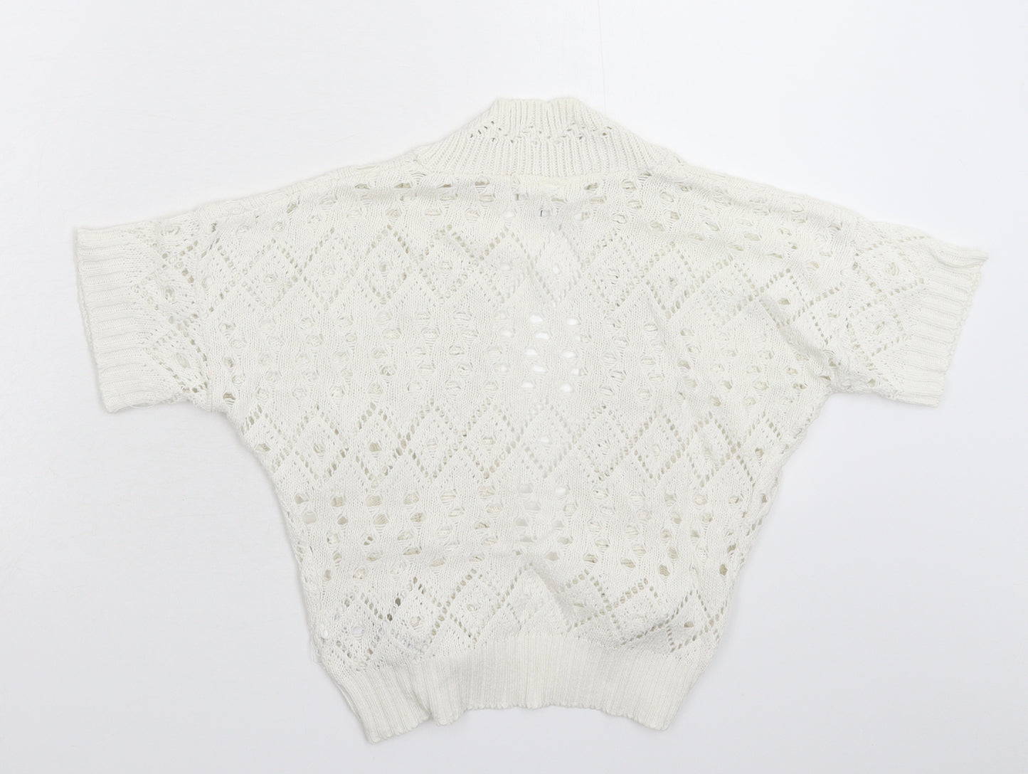 New Look Womens White  Knit Cardigan Jumper Size M
