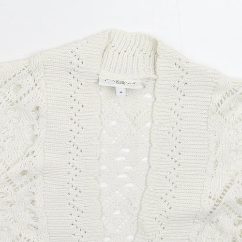 New Look Womens White  Knit Cardigan Jumper Size M
