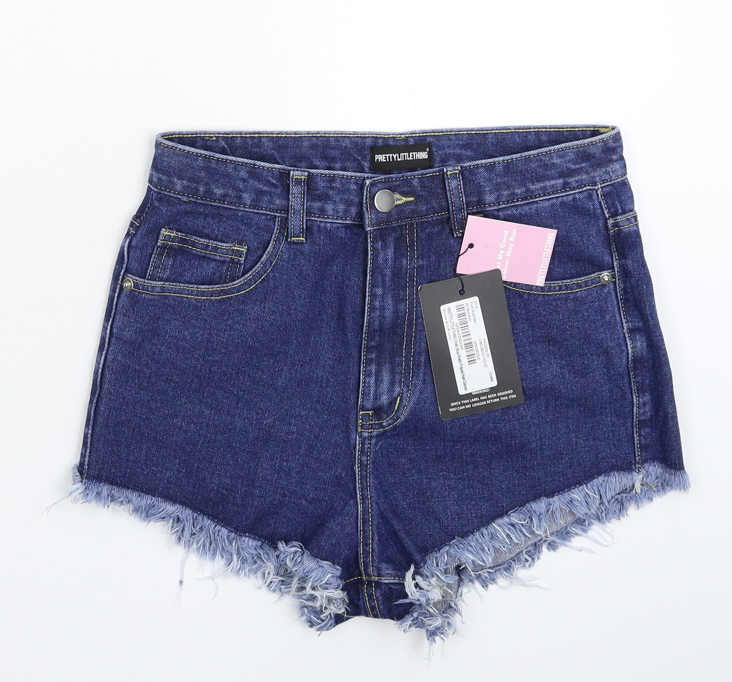 PRETTYLITTLETHING Womens Blue  Denim Hot Pants Shorts Size 8