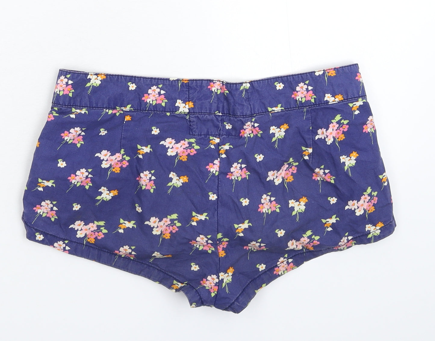 Jack Wills Womens Blue Floral  Hot Pants Shorts Size 8