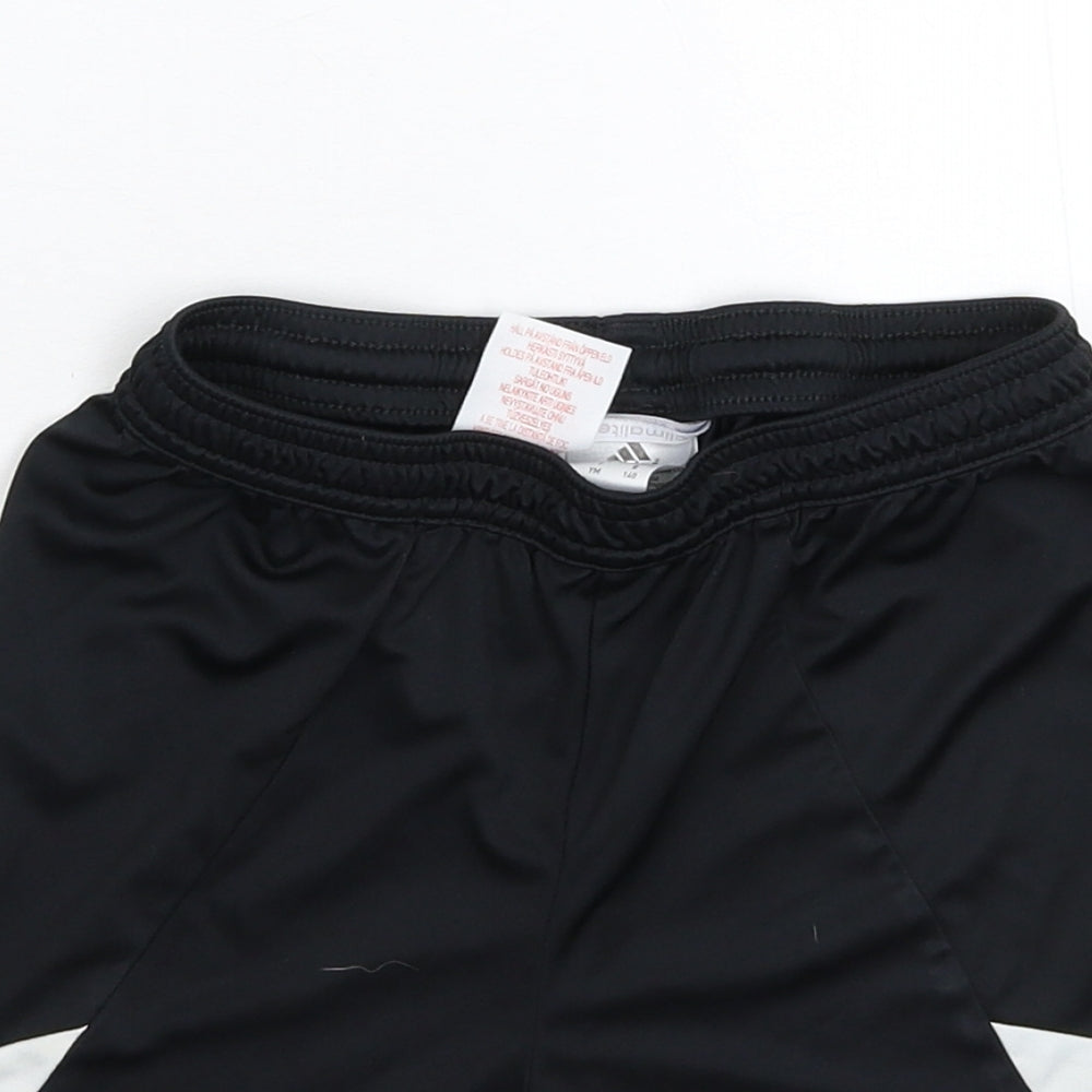 adidas Boys Black Striped  Bermuda Shorts Size 10 Years