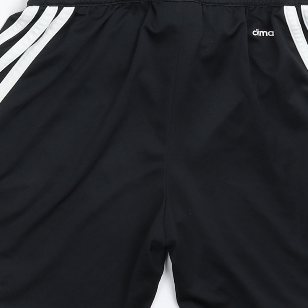 adidas Boys Black Striped  Bermuda Shorts Size 10 Years