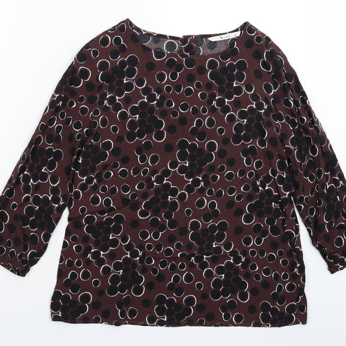 TU Womens Grey Polka Dot  Basic Blouse Size 10