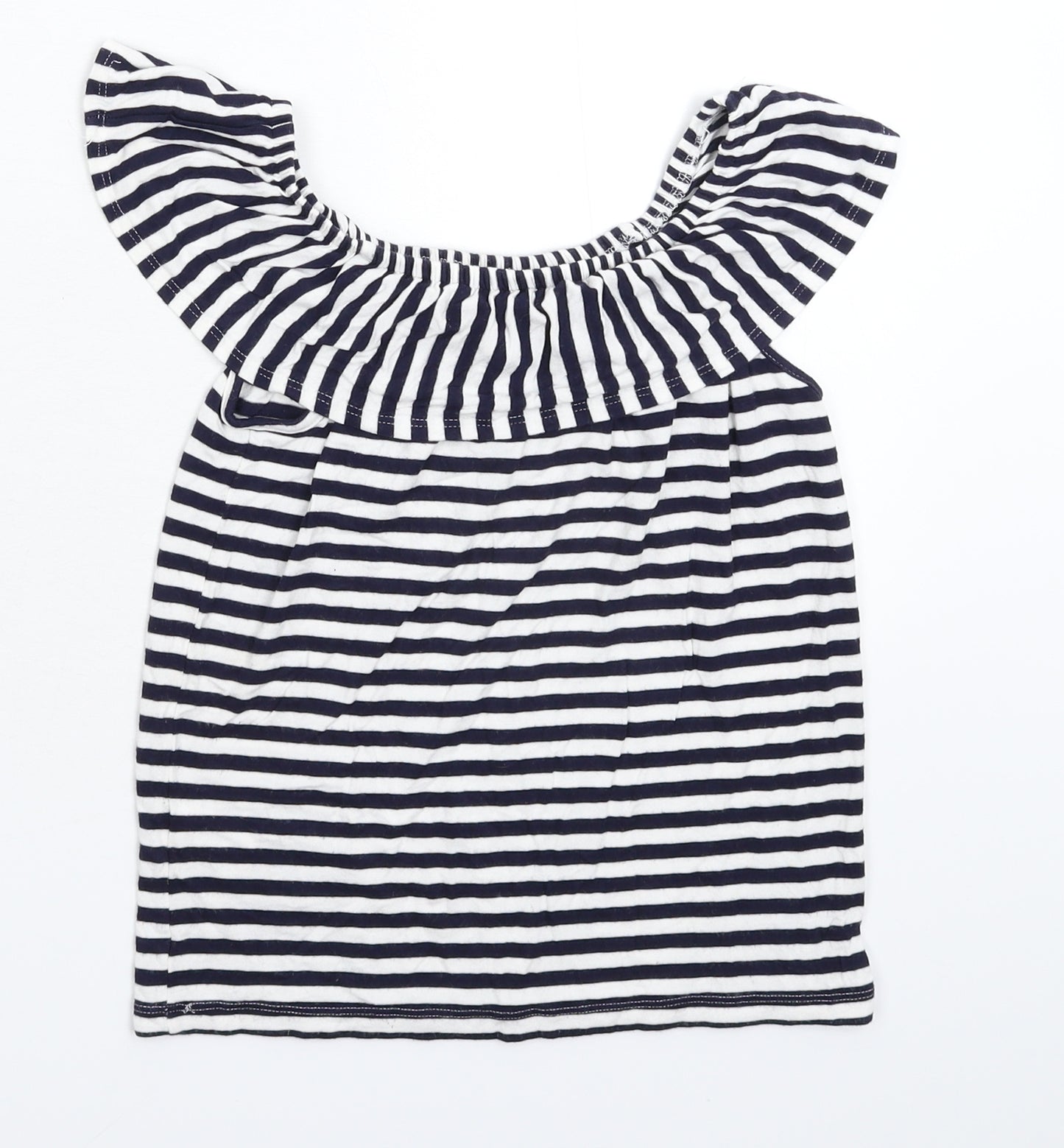 Avenue Girls Blue Striped  Basic T-Shirt Size 7-8 Years