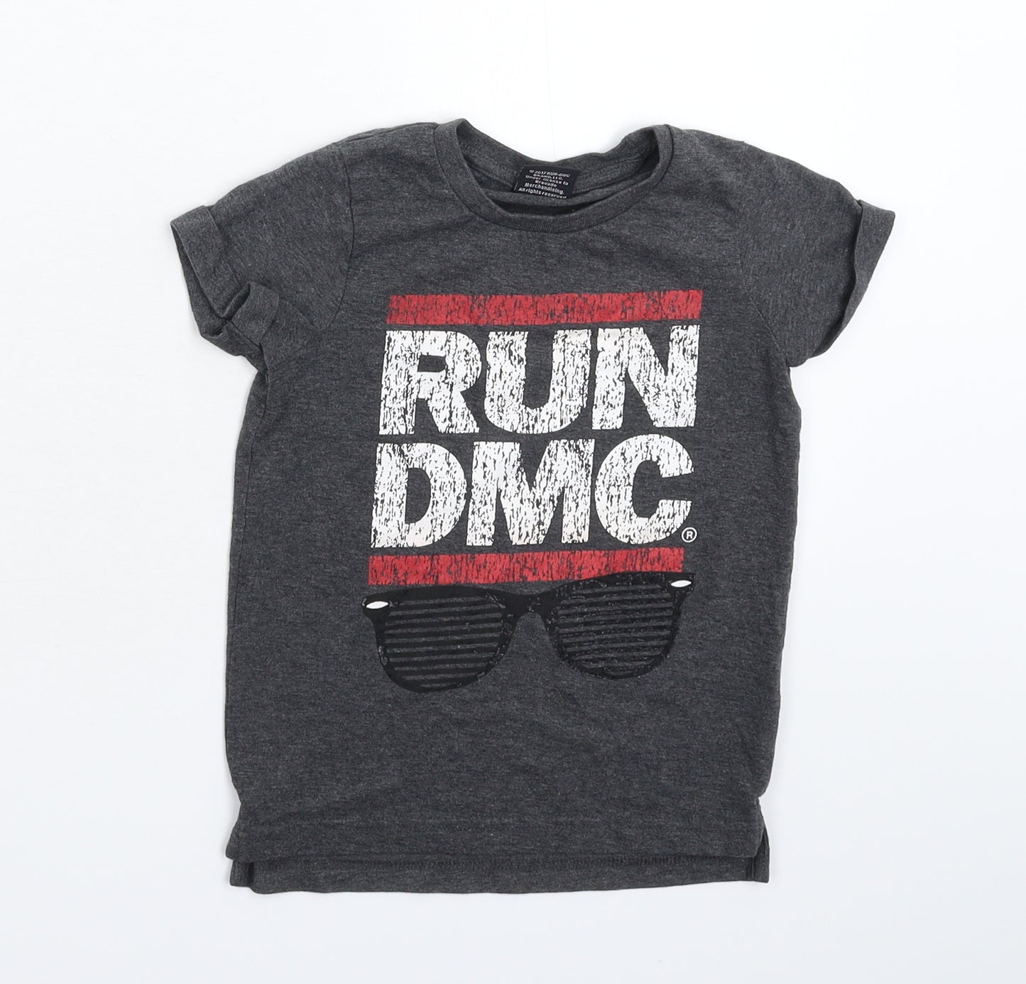 RUN DMC Boys Grey   Basic T-Shirt Size 4 Years