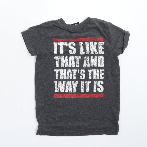 RUN DMC Boys Grey   Basic T-Shirt Size 4 Years