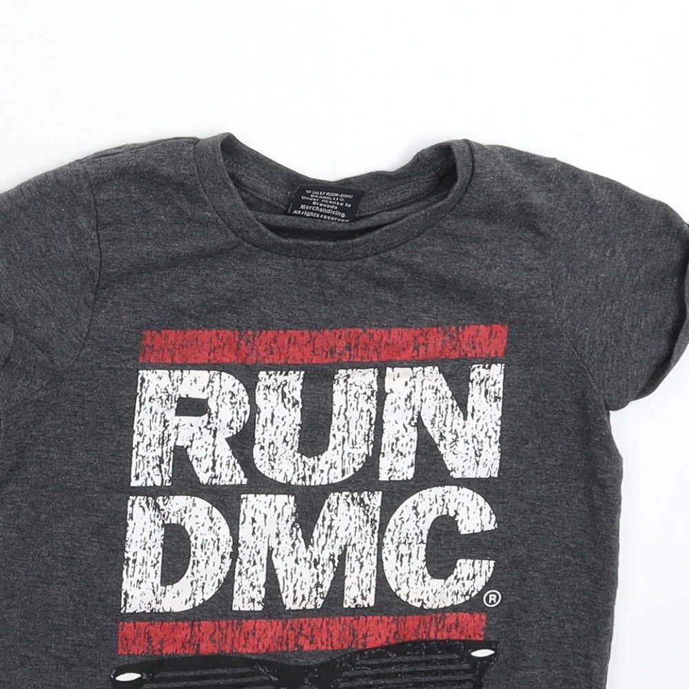 RUN DMC Boys Grey   Basic T-Shirt Size 4 Years