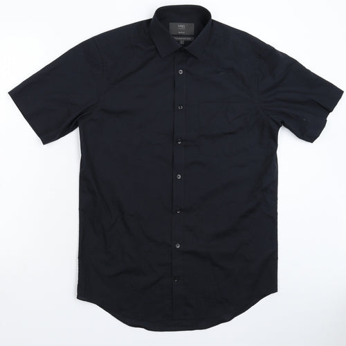 Marks and Spencer Mens Black    Dress Shirt Size 15