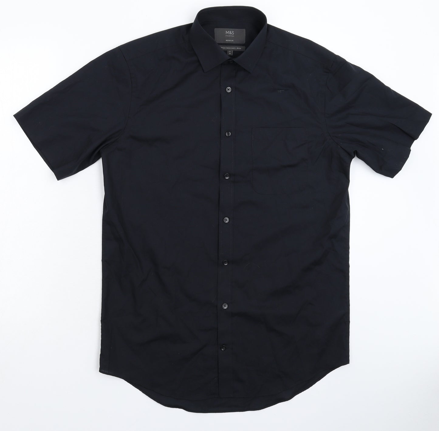 Marks and Spencer Mens Black    Dress Shirt Size 15