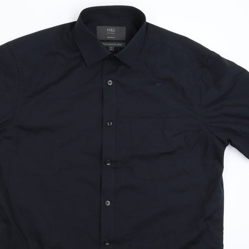 Marks and Spencer Mens Black    Dress Shirt Size 15