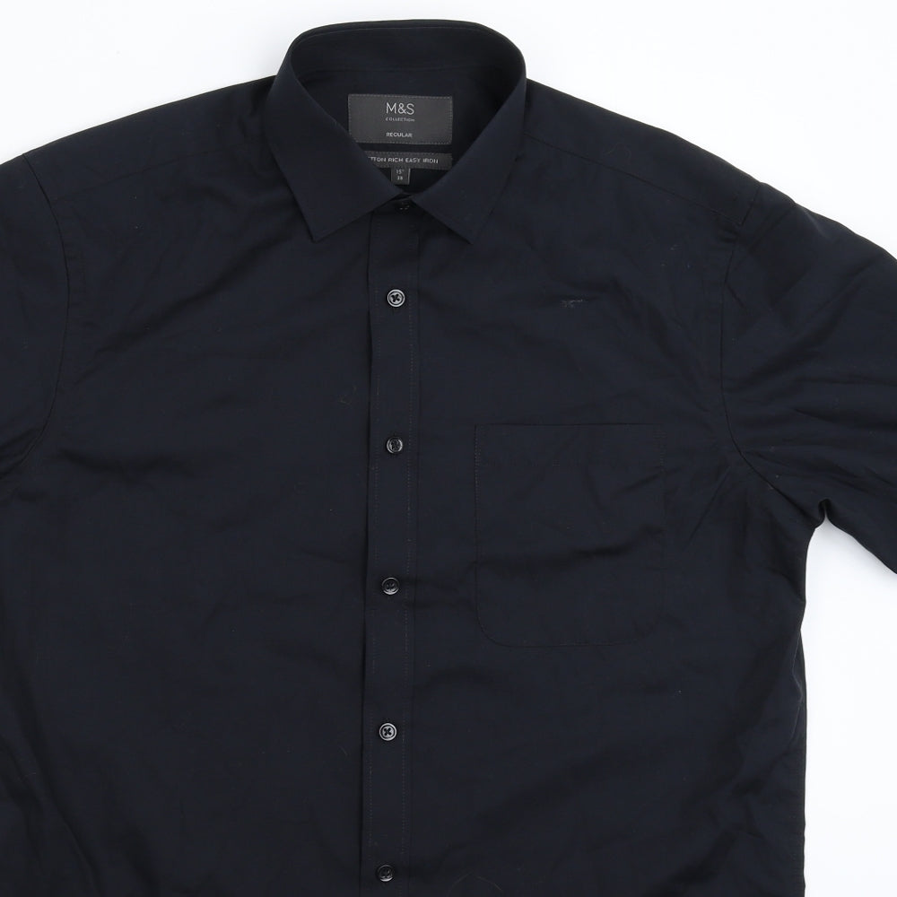Marks and Spencer Mens Black    Dress Shirt Size 15