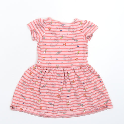 TU Girls Pink Striped  Fit & Flare  Size 2-3 Years