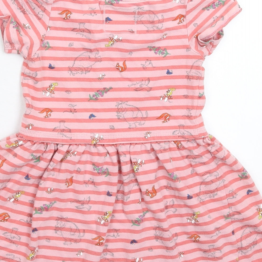 TU Girls Pink Striped  Fit & Flare  Size 2-3 Years