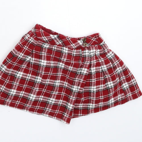 TU Girls Red Check  Flare Skirt Size 2-3 Years