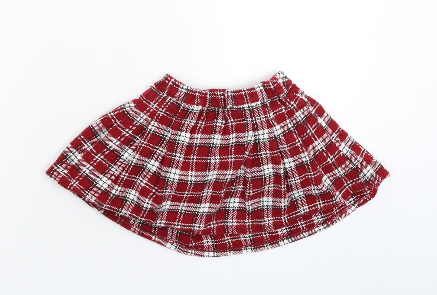 TU Girls Red Check  Flare Skirt Size 2-3 Years