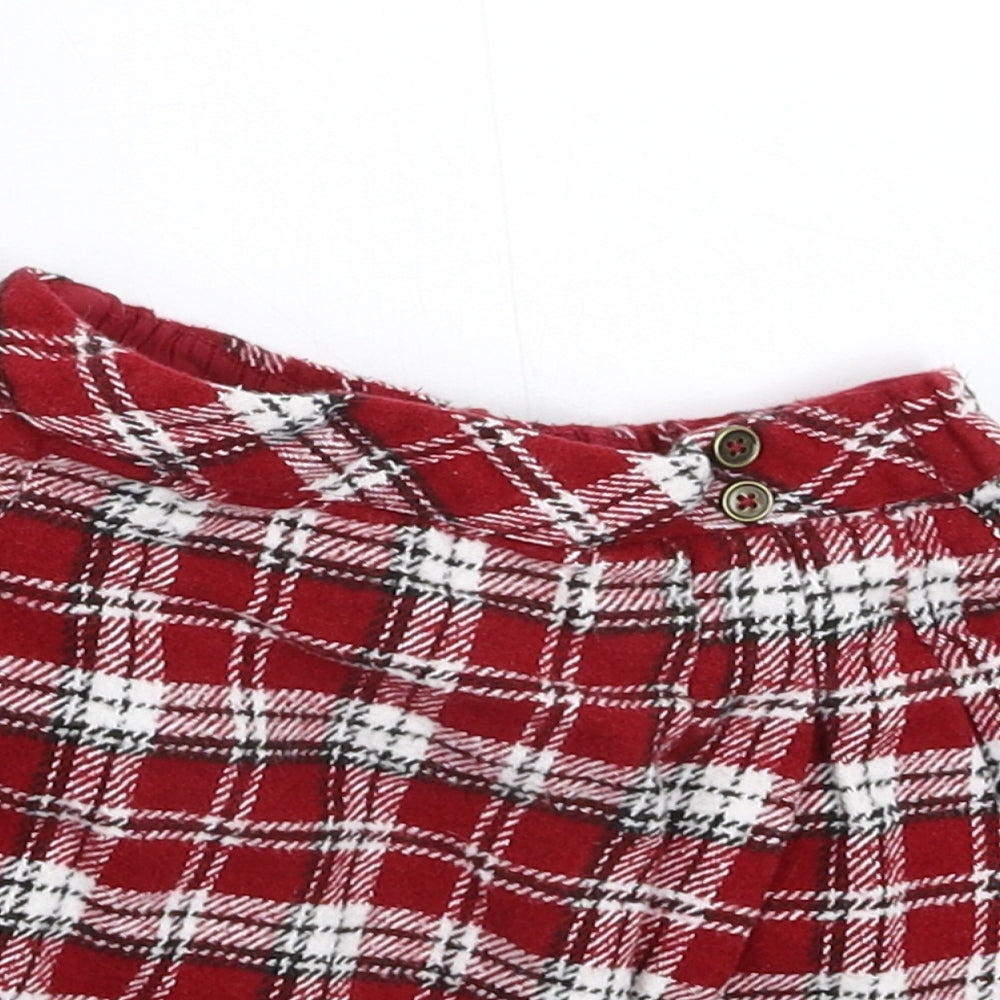 TU Girls Red Check  Flare Skirt Size 2-3 Years
