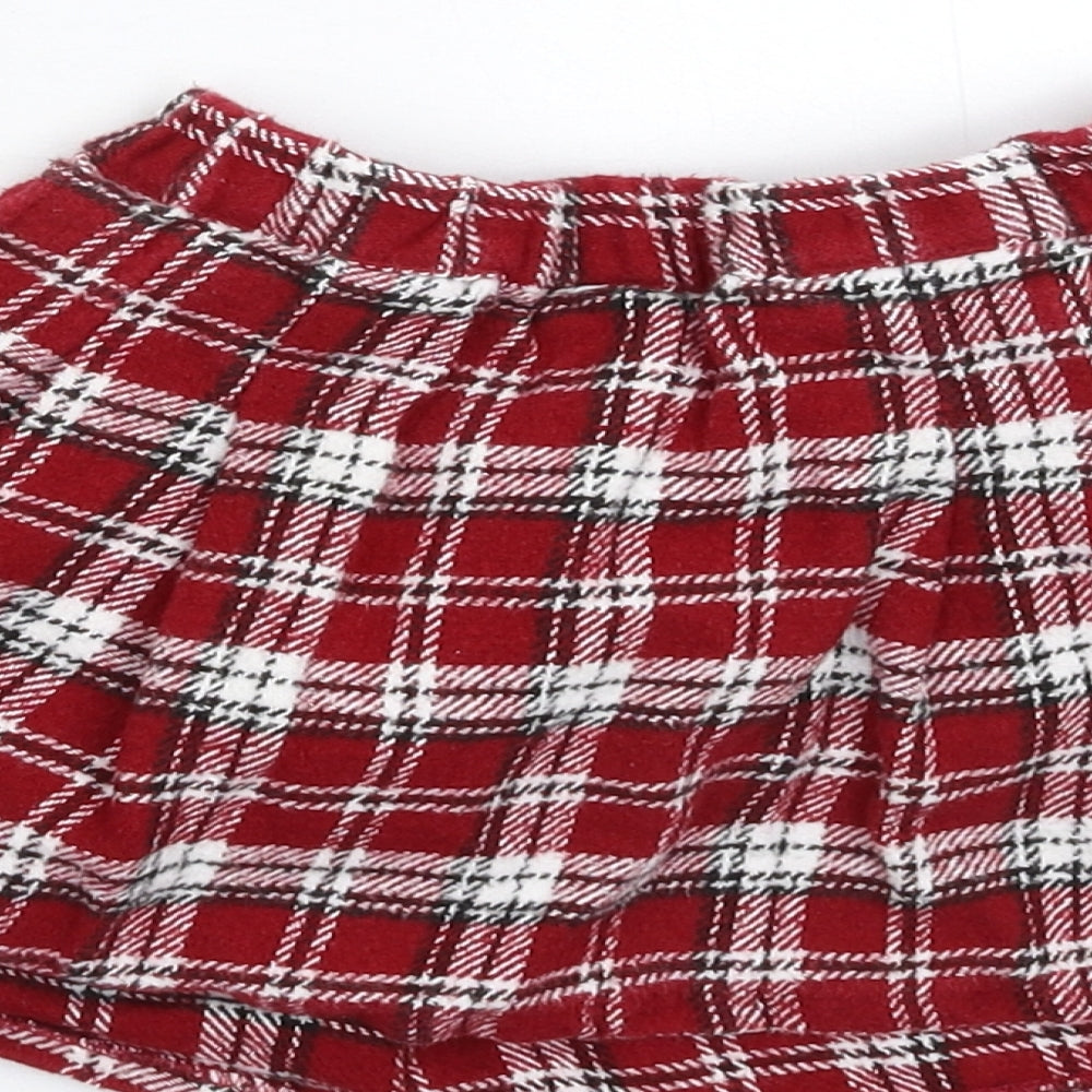 TU Girls Red Check  Flare Skirt Size 2-3 Years